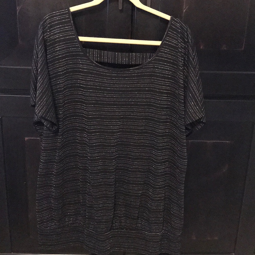 Plus size Black sparkle top